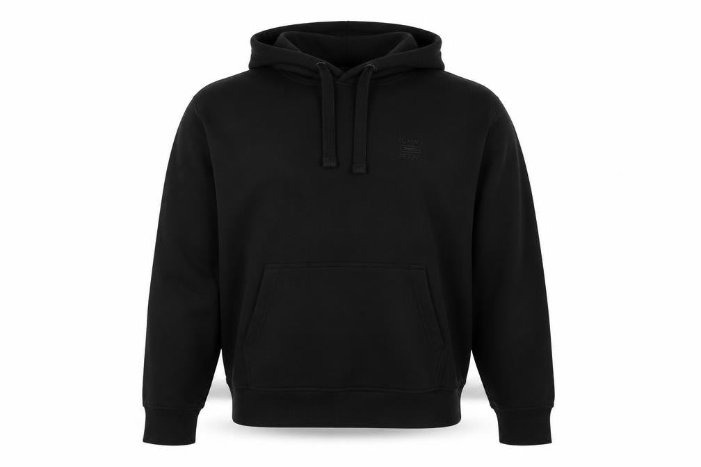 Front view of Iron Mountain Men's Black Pullover Hoodie - Medium, New
