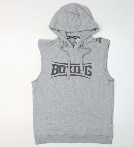 Decathlon Men's Grey Sleeveless Hoodie M for Boxing