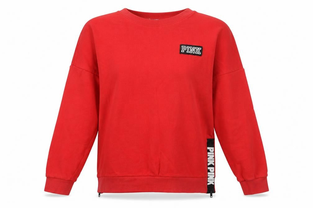 Front view of Victoria's Secret Red Pullover Sweatshirt, Women's M