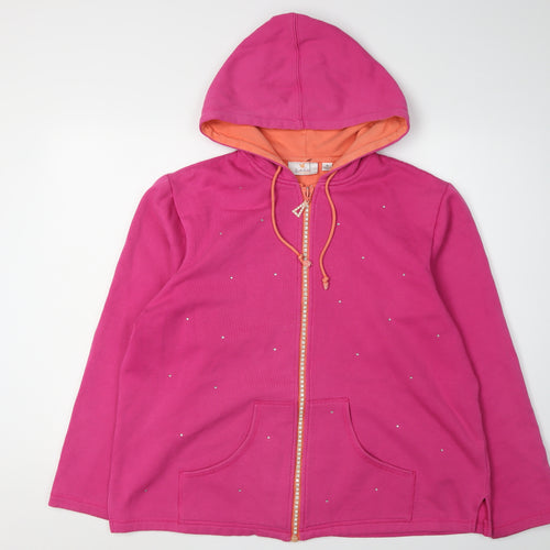 Quotes Factory Women's Pink XL Full Zip Hoodie