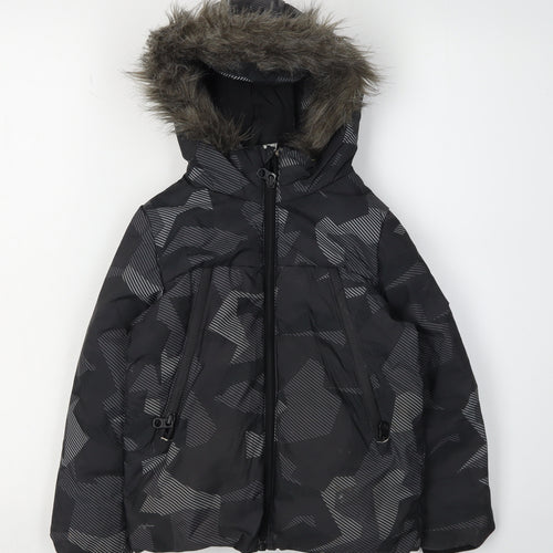 Next Boys Black Puffer Jacket 3 Years Hooded Winter