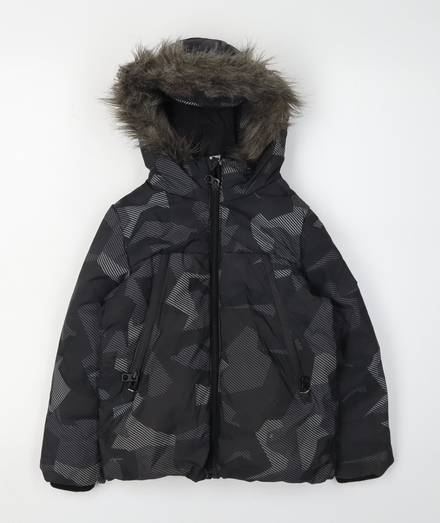 Next Boys Black Puffer Jacket 3 Years Hooded Winter
