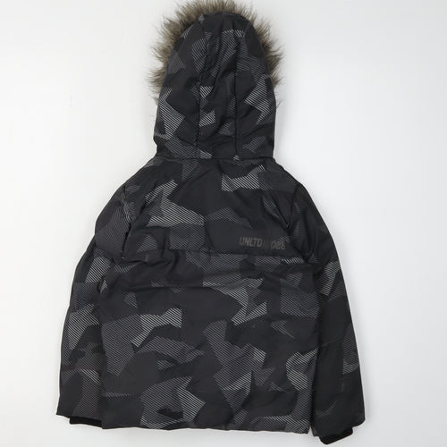 Next Boys Black Puffer Jacket 3 Years Hooded Winter