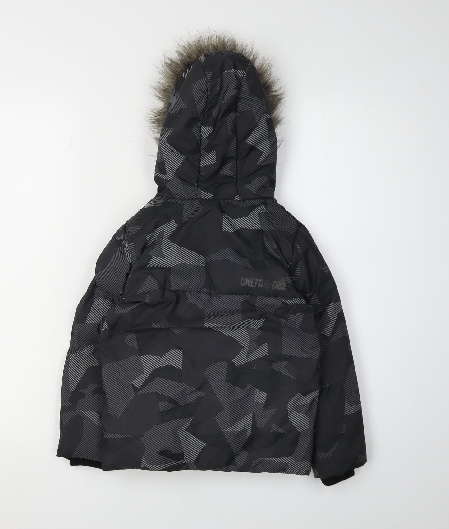 Next Boys Black Puffer Jacket 3 Years Hooded Winter