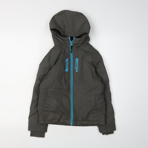 Bench Boys Green Puffer Jacket 7-8 Years Hooded Winter