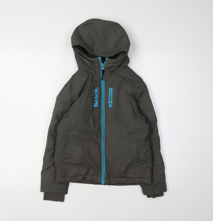 Bench Boys Green Puffer Jacket 7-8 Years Hooded Winter