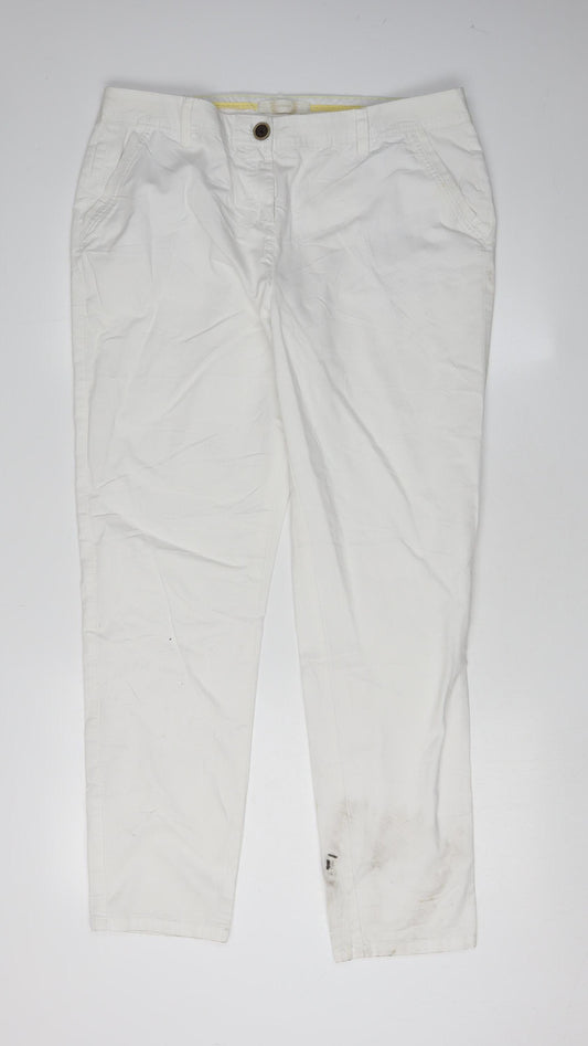 BHS Women's White Tapered Jeans Size 14