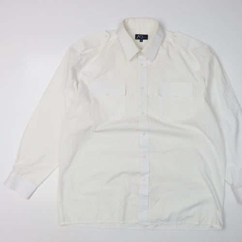 Allen Douglas Men's White Dress Shirt Size 44 Formal