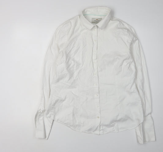 Hawes & Curtis Women's White Button-Up Collared Shirt Size 16