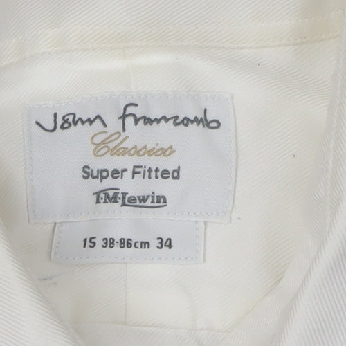 TM Lewin Men's White Extra-Slim Dress Shirt Size M