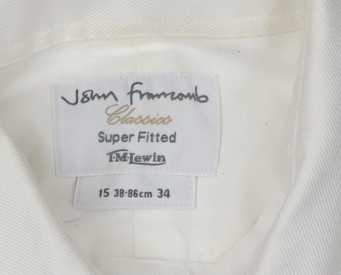 TM Lewin Men's White Extra-Slim Dress Shirt Size M