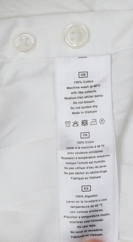 TM Lewin Men's White Extra-Slim Dress Shirt Size M