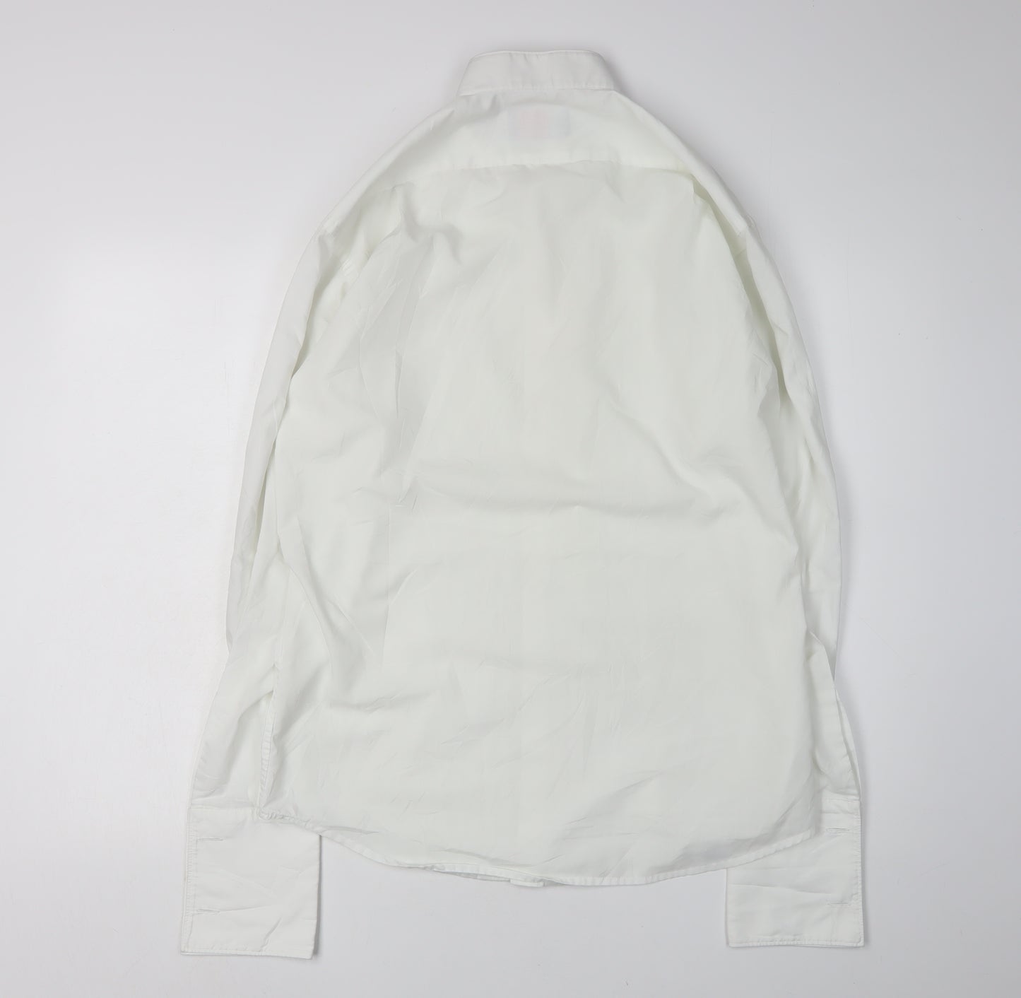 1860 Mens White Formal Dress Shirt, Size 15, Long Sleeve