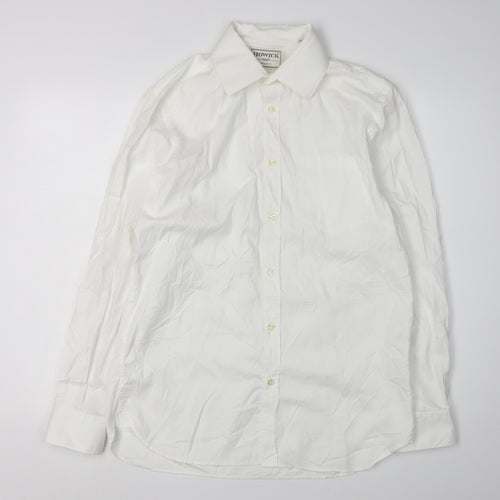 Howick Men's White Dress Shirt, Regular Fit, Size 15.5