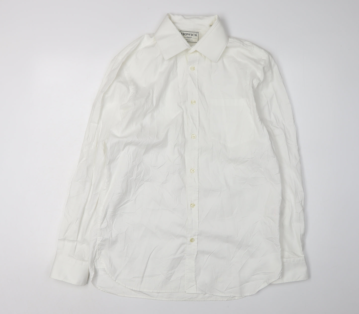 Howick Men's White Dress Shirt, Regular Fit, Size 15.5