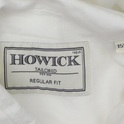 Howick Men's White Dress Shirt, Regular Fit, Size 15.5