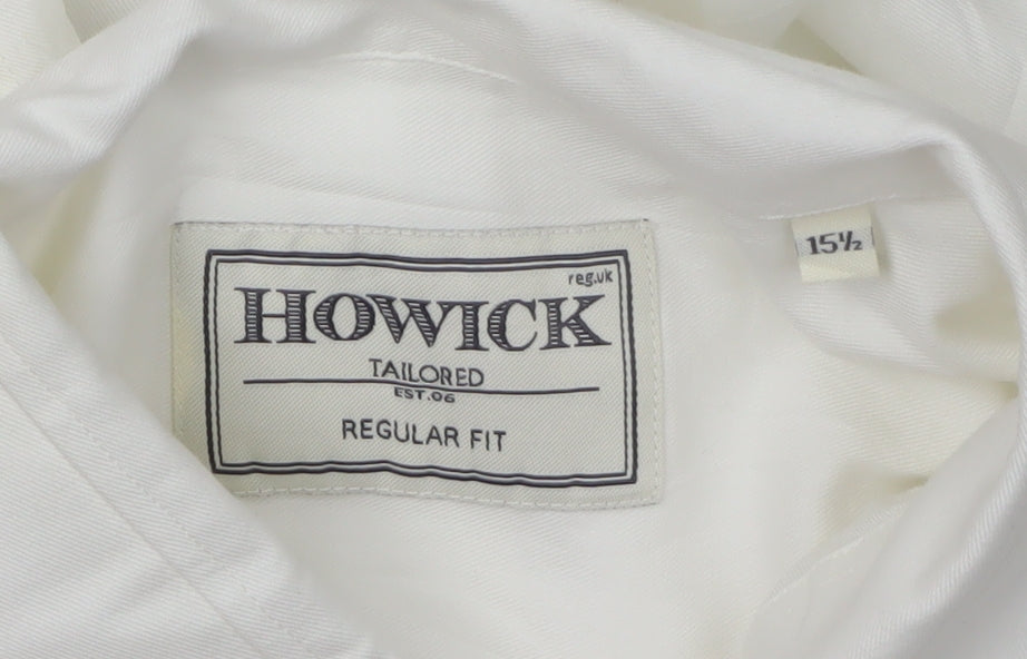 Howick Men's White Dress Shirt, Regular Fit, Size 15.5
