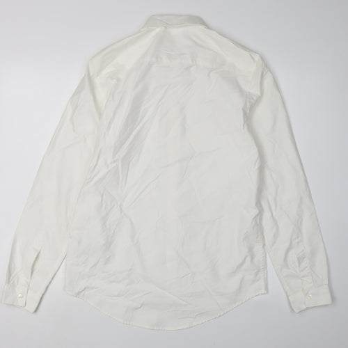 Zara Men's White Relaxed Fit Dress Shirt S