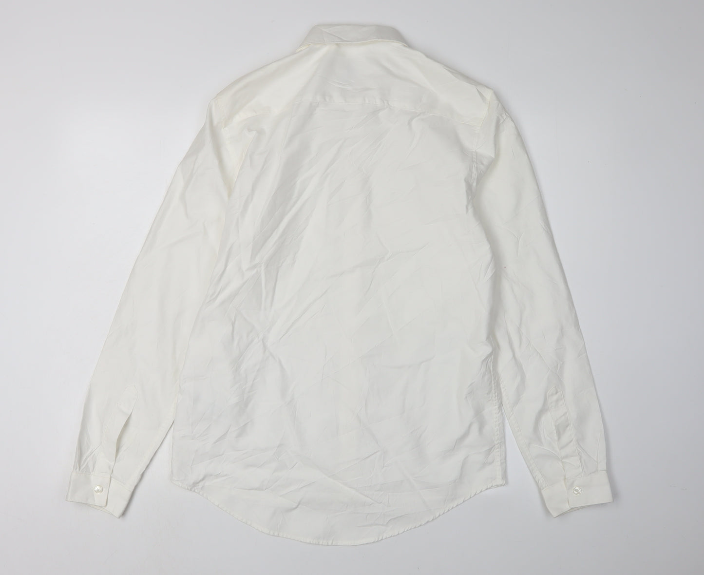 Zara Men's White Relaxed Fit Dress Shirt S