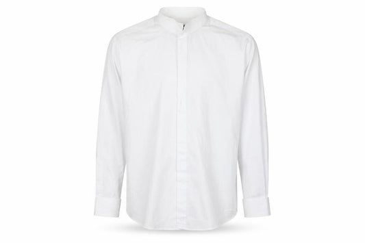 Front view of Slaters Men’s White Dress Shirt 16.5 Long Sleeve