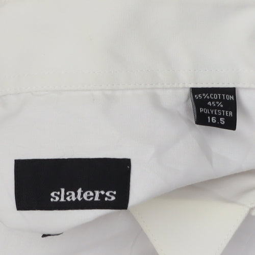Slaters Men’s White Dress Shirt 16.5 Long Sleeve