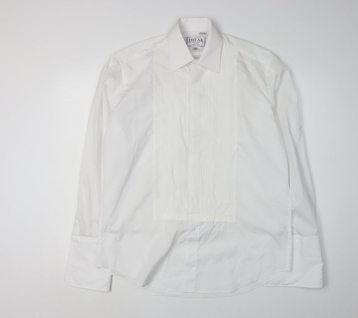 Frederick Theak Men's White Dress Shirt, S, Classic Fit