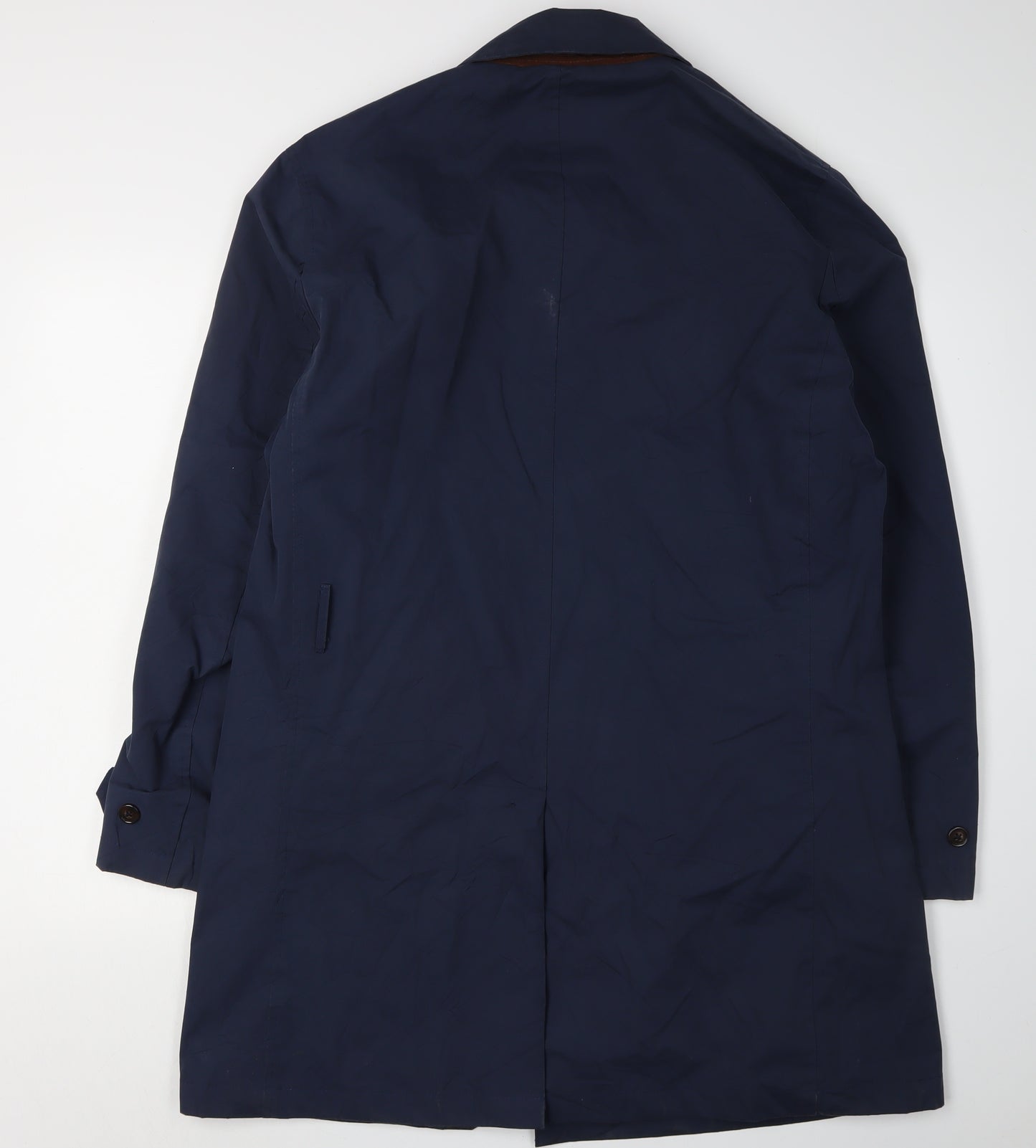 Harry Brown Men's Blue Overcoat Double-Breasted L