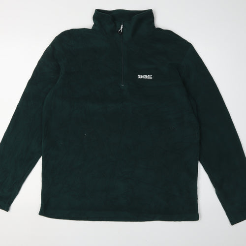 Regatta Men's Green 1/4 Zip Fleece Sweatshirt Size L