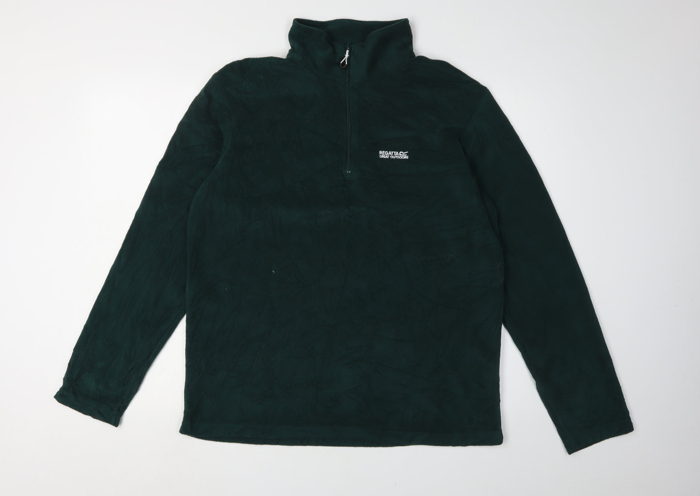 Regatta Men's Green 1/4 Zip Fleece Sweatshirt Size L