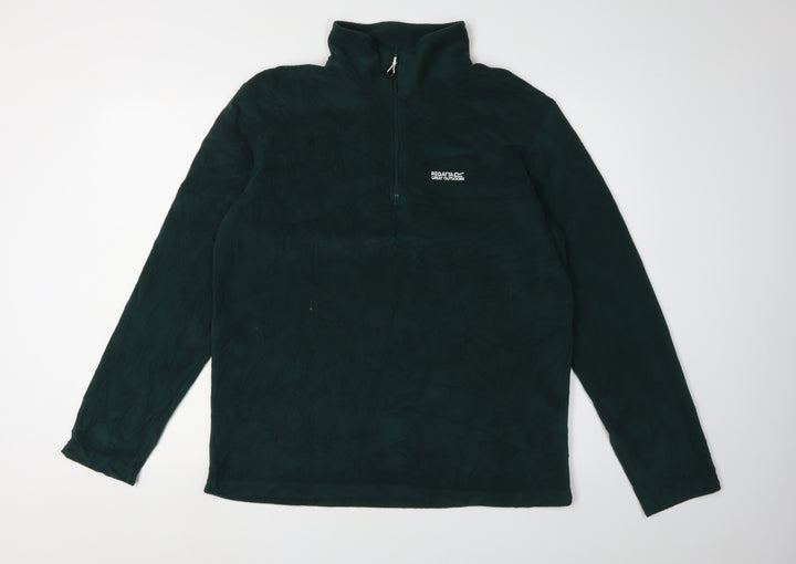 Regatta Men's Green 1/4 Zip Fleece Sweatshirt Size L
