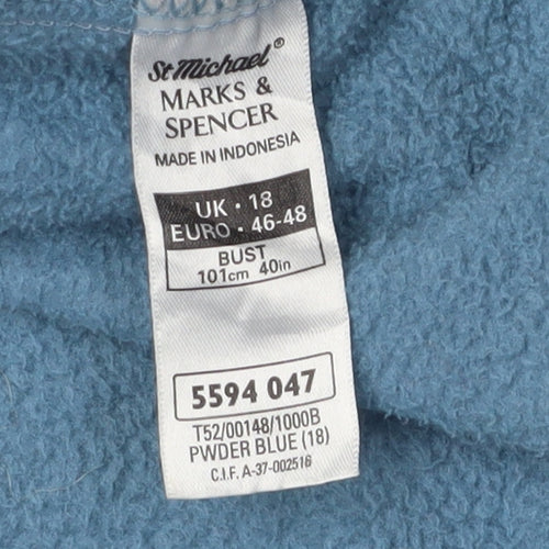 Marks and Spencer Blue Unisex Fleece Windbreaker Size 18
