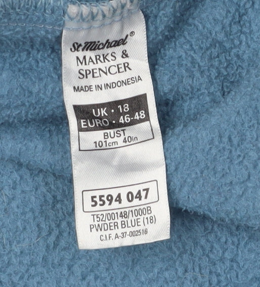 Marks and Spencer Blue Unisex Fleece Windbreaker Size 18