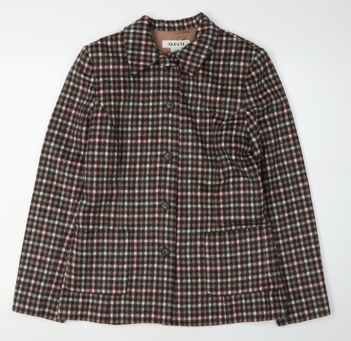 Alfani Women's Multicoloured Plaid Suit Jacket Size 10