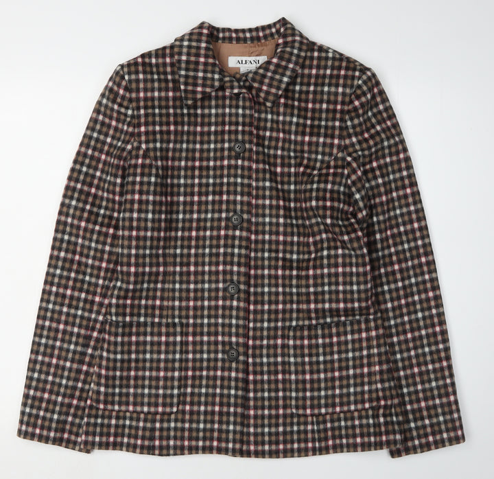 Alfani Women's Multicoloured Plaid Suit Jacket Size 10