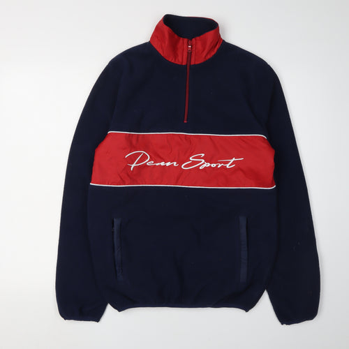 Penn Men's Blue Red Logo 1/2 Zip Sweatshirt Size S