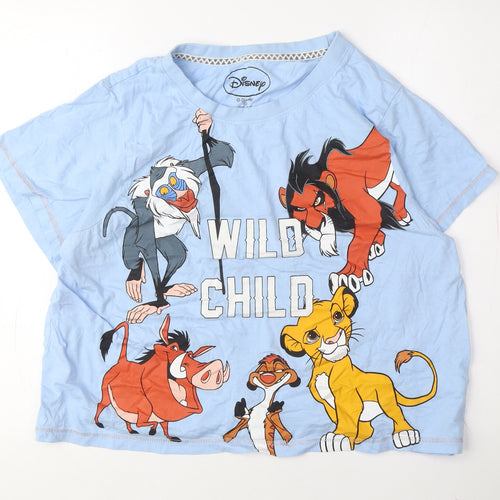 Disney Blue Cartoon Crew Neck T-Shirt Size 8