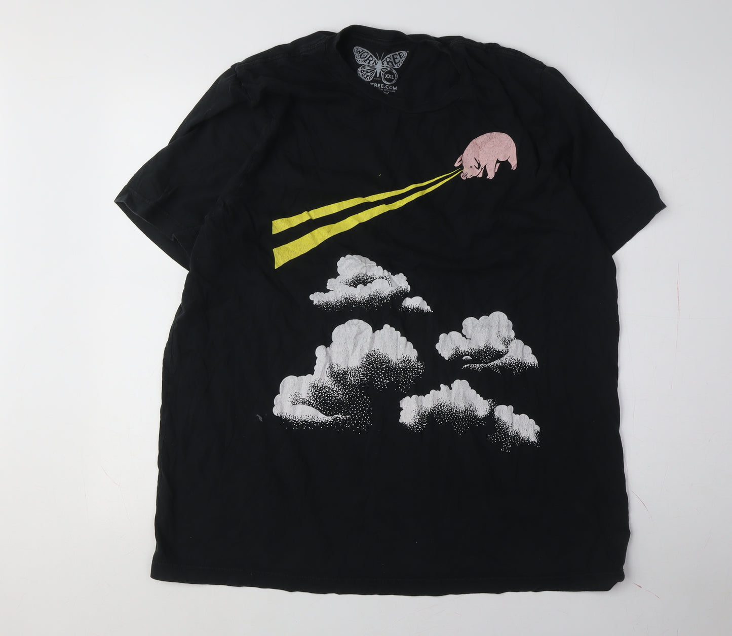 Worn Free Men's Black 2XL Pink Floyd Graphic T-Shirt