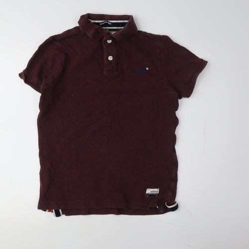Superdry Men’s Red Polo Shirt, Size 12, Short Sleeve