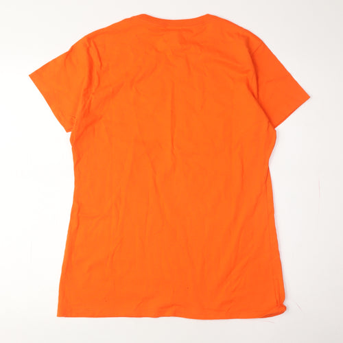 Disney Orange T-Shirt Unisex Adult M Crew Neck Beach