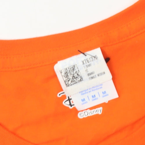 Disney Orange T-Shirt Unisex Adult M Crew Neck Beach