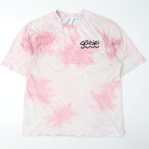 Collusion Women's Pink T-Shirt UK 8 Basic Style