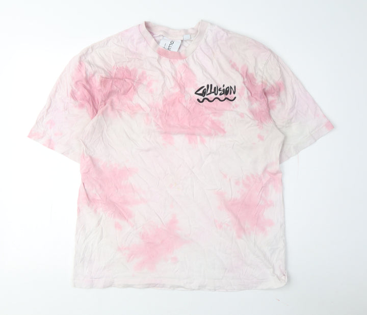 Collusion Women's Pink T-Shirt UK 8 Basic Style