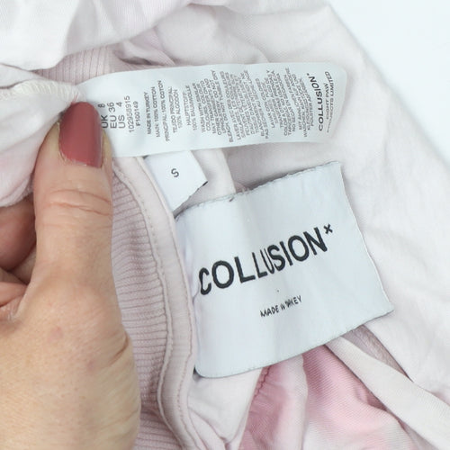 Collusion Women's Pink T-Shirt UK 8 Basic Style