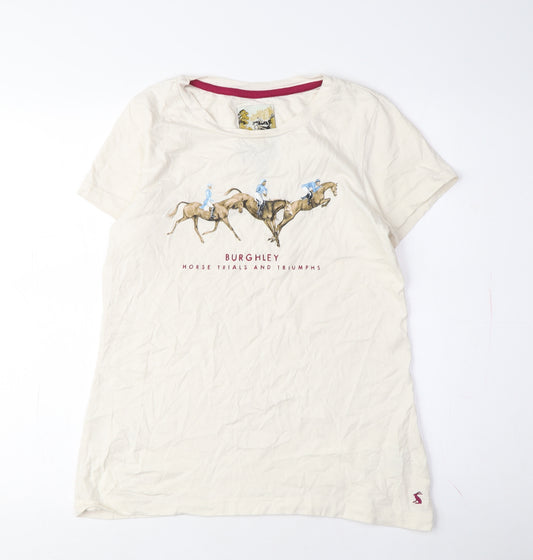 Joules Women's Beige Horse T-Shirt Size 12