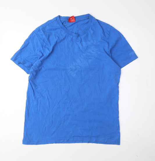 Puma Men's Blue Medium Cotton Crew Neck T-Shirt