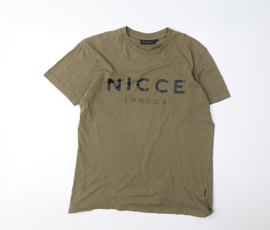 Nicce London Men's Green T-Shirt Short Sleeve S