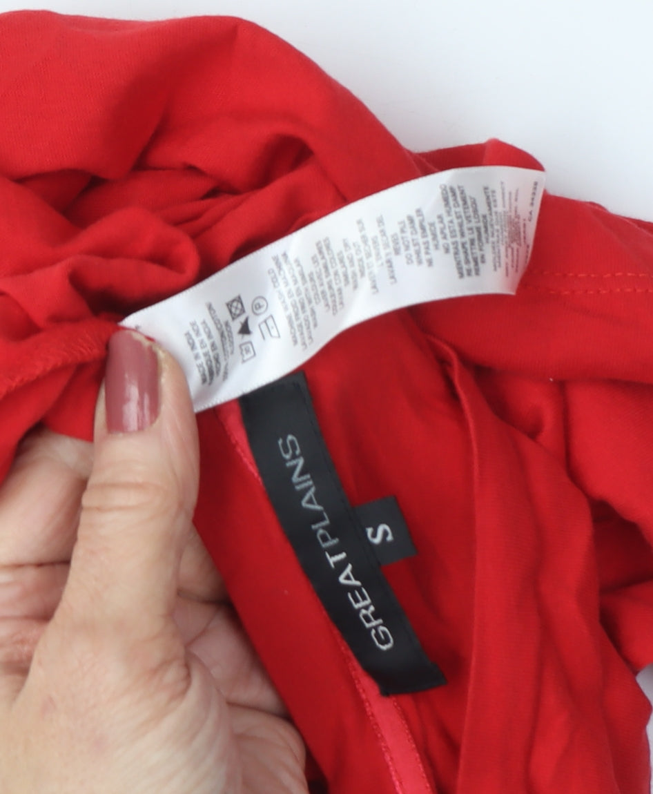 Great Plains Women's Red Top, Size S, Boat Neck