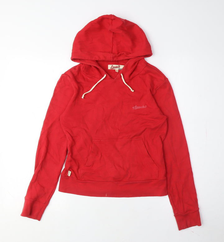 Hooch Women's Red Hoodie UK Size 10, Cotton Pullover