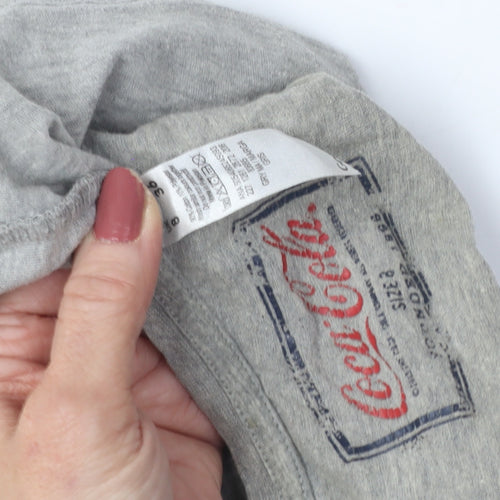 Coca-Cola Women's Grey Size 8 Animal Print T-Shirt