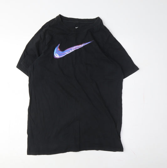 Nike Men's Black Crew Neck Short Sleeve Logo T-Shirt M